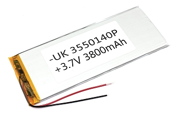 Аккумуляторная батарея Li-Pol (3.5x50x140мм), 2pin, 3.7В, 3800мАч