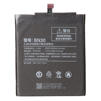Аккумулятор (батарея) BN30 для телефона Xiaomi Redmi 4A, 3.85В, 3030мАч